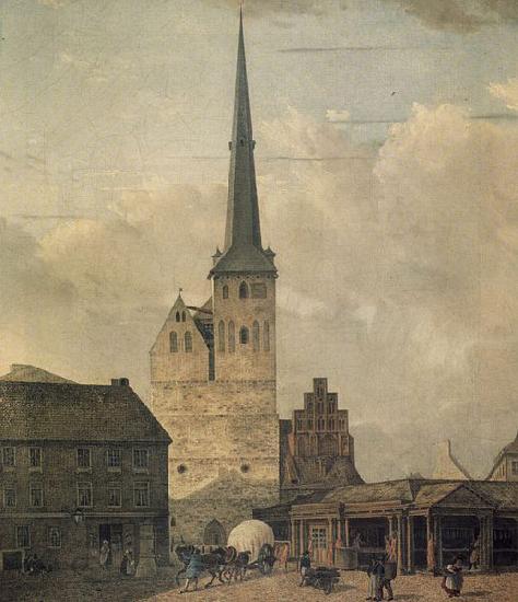 Johann Heinrich Hintze Berlin, Nikolaikirche von Westen oil painting picture